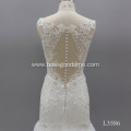 Free Shipping White Scoop Vestidos De Novia Floor Length Sleeveless Lace beaded mermaid Wedding Dresses